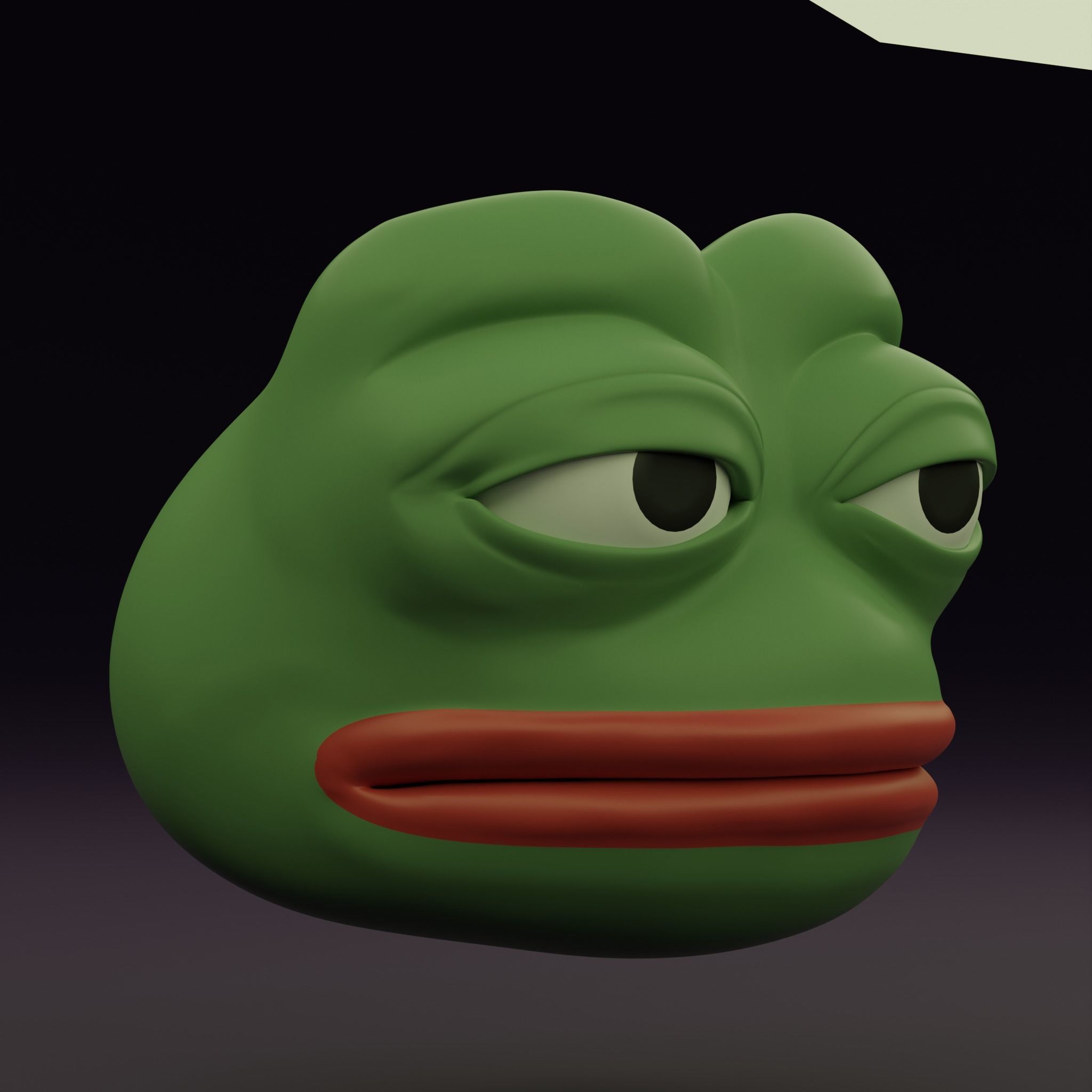 Pepe the Frog Eye Rig and 5 Shape Keys Expressions Bundle Low-poly 3D model_4