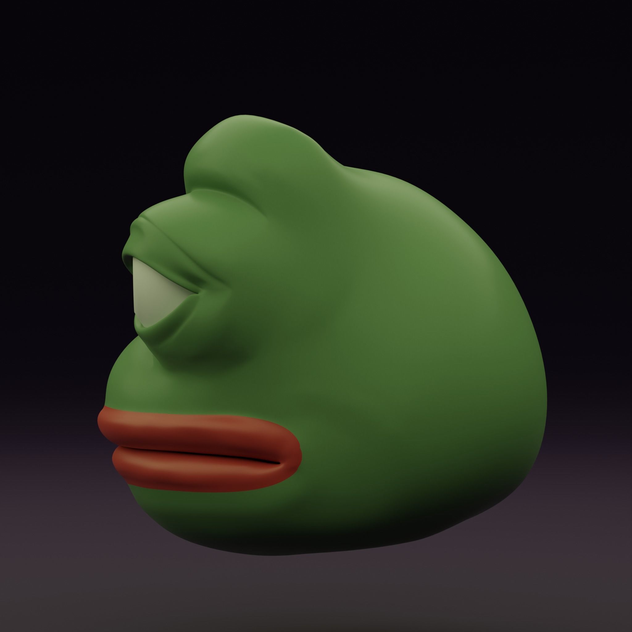 Pepe the Frog Eye Rig and 5 Shape Keys Expressions Bundle Low-poly 3D model_18