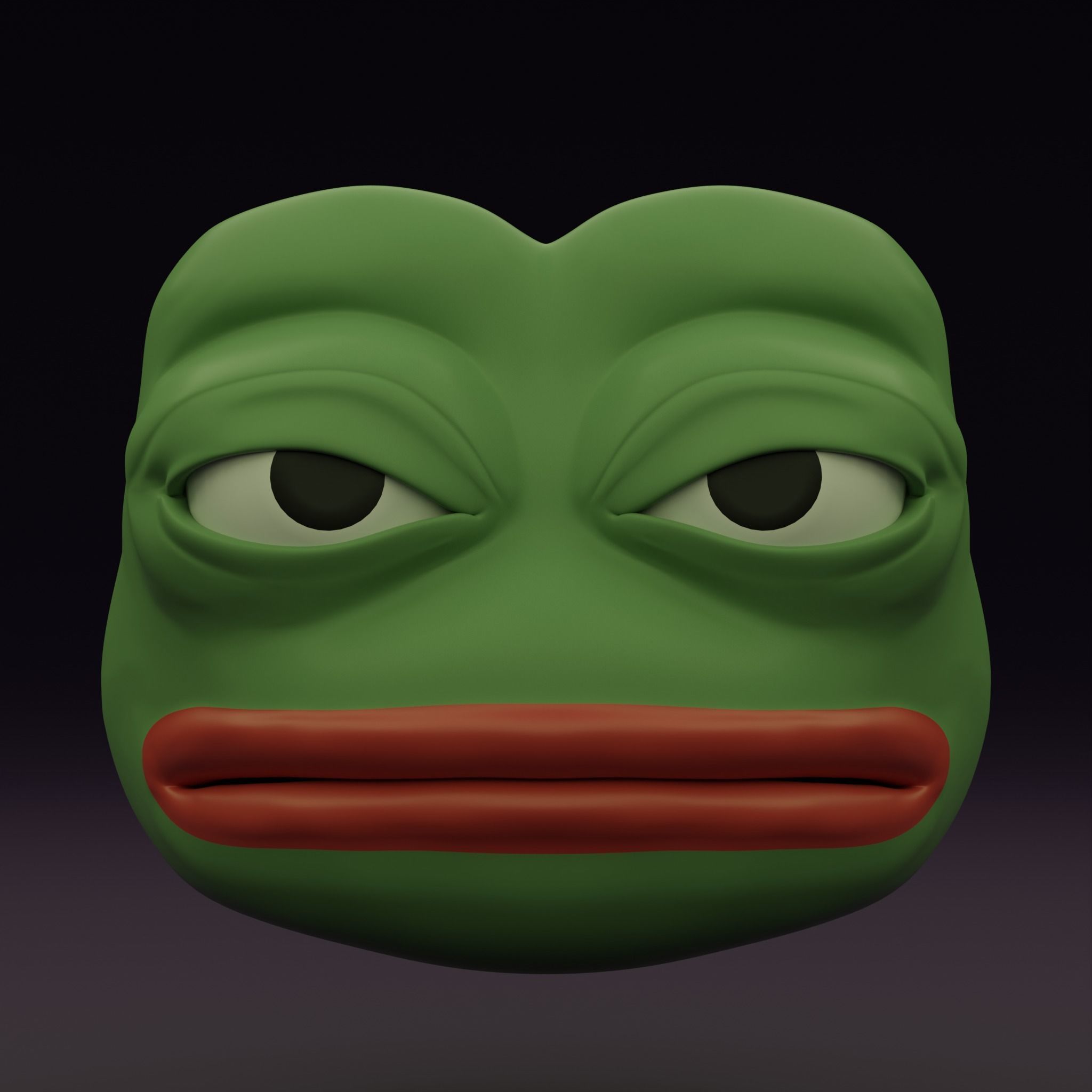 Pepe the Frog Eye Rig and 5 Shape Keys Expressions Bundle Low-poly 3D model_22