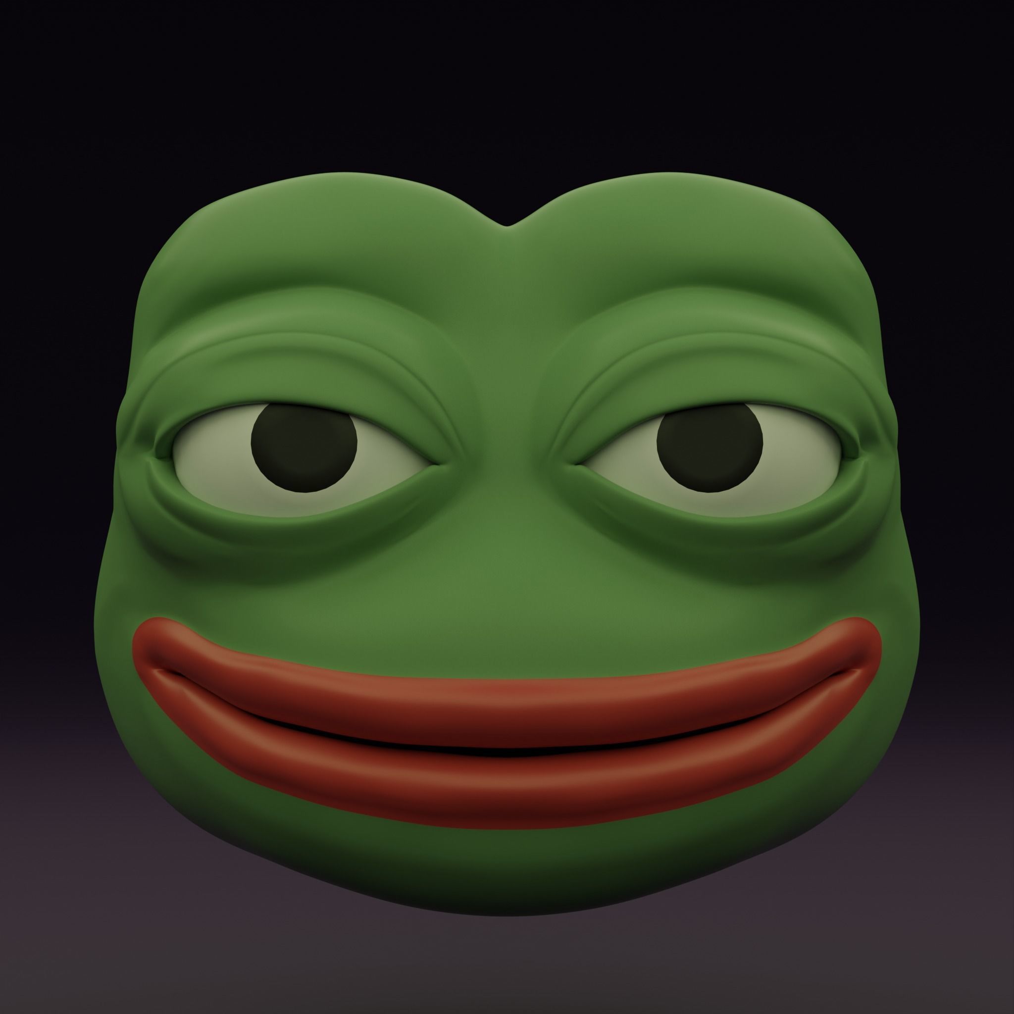 Pepe the Frog Eye Rig and 5 Shape Keys Expressions Bundle Low-poly 3D model_7