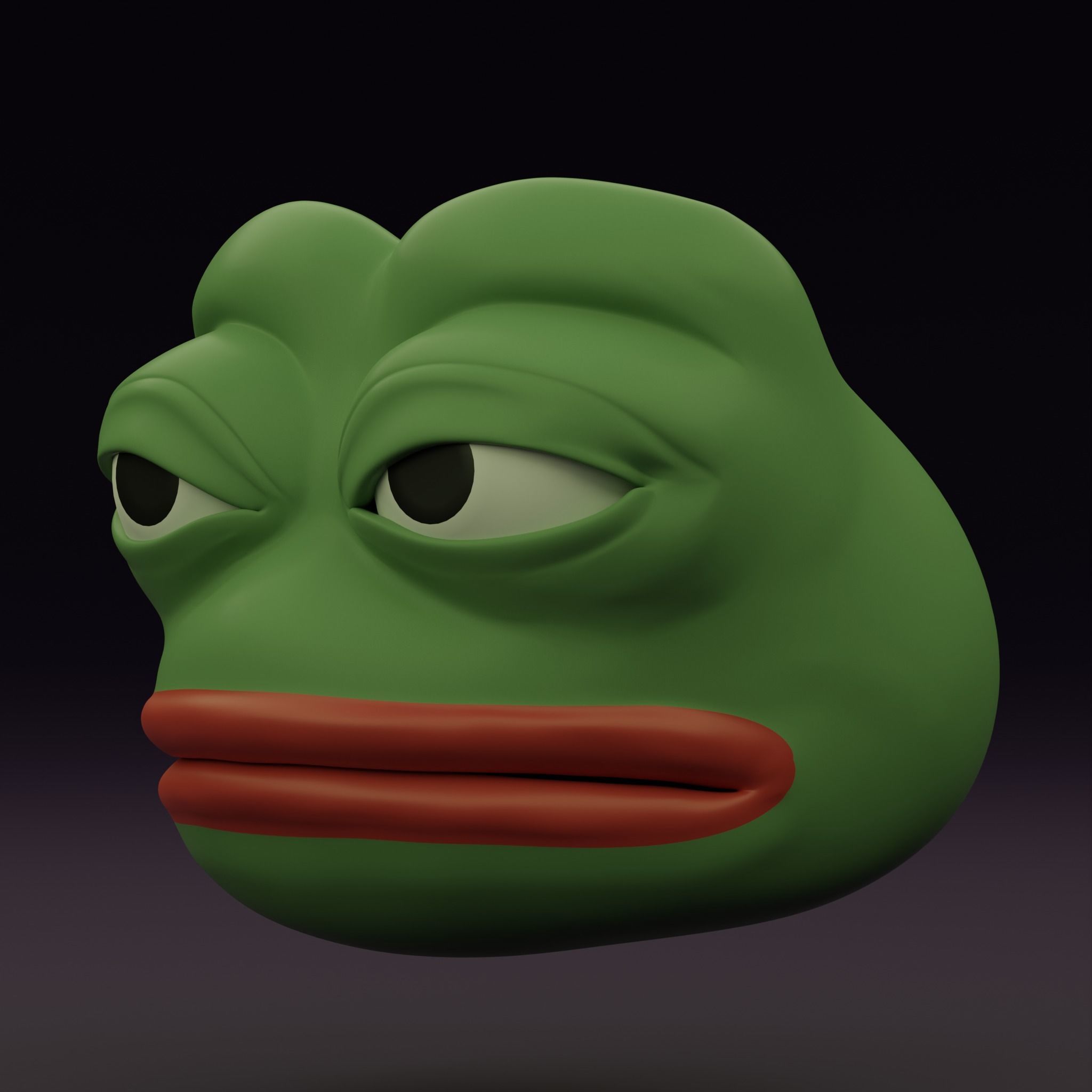 Pepe the Frog Eye Rig and 5 Shape Keys Expressions Bundle Low-poly 3D model_24