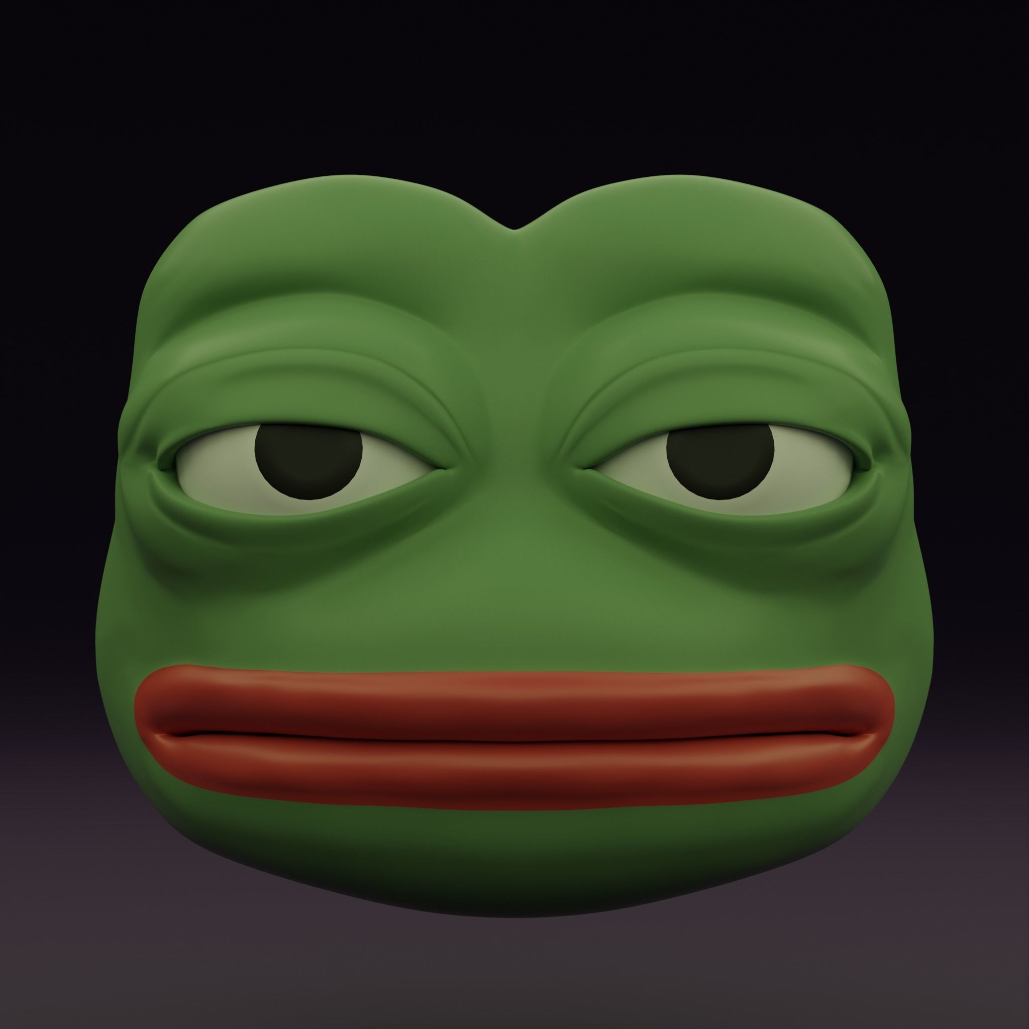 Pepe the Frog Eye Rig and 5 Shape Keys Expressions Bundle Low-poly 3D model_3