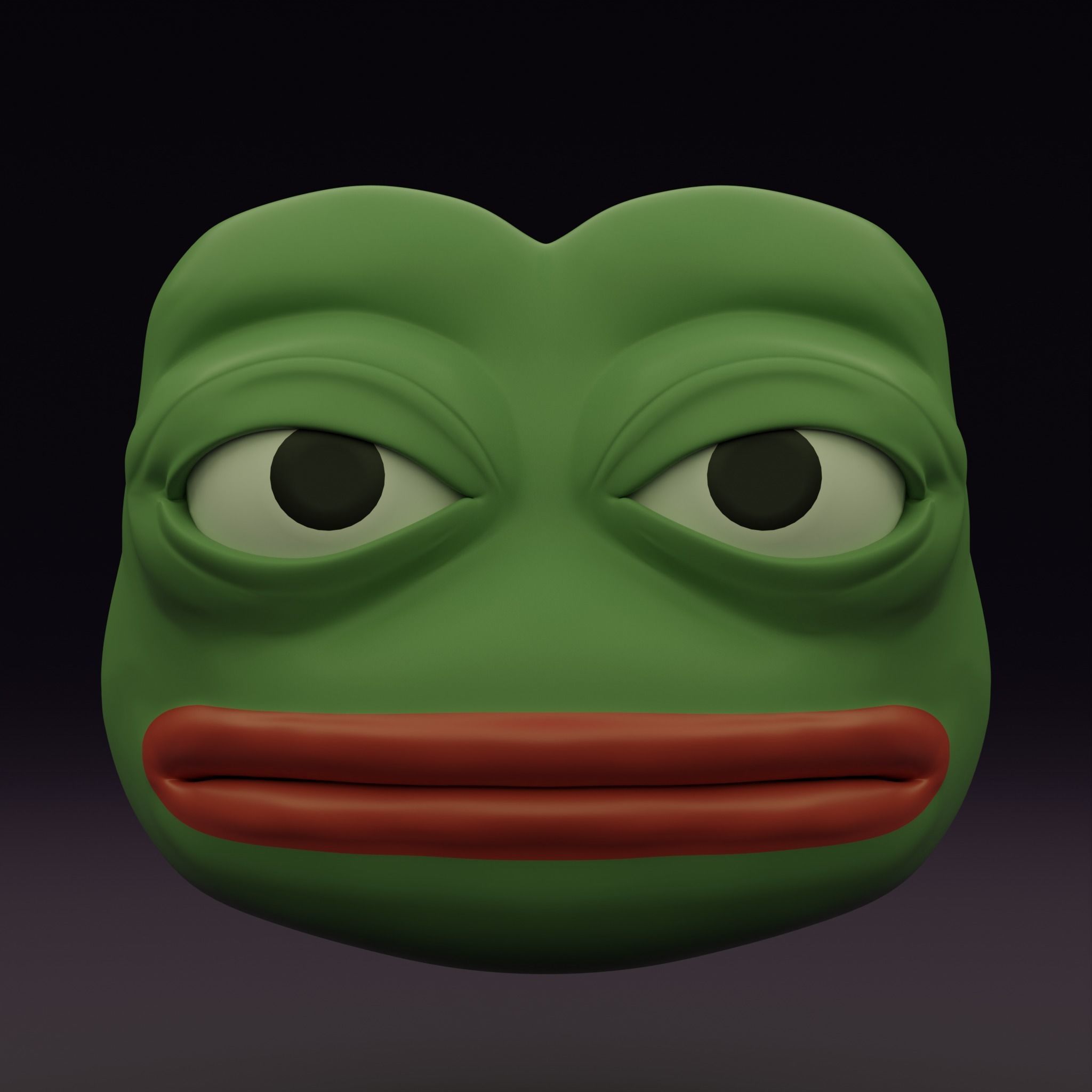 Pepe the Frog Eye Rig and 5 Shape Keys Expressions Bundle Low-poly 3D model_15