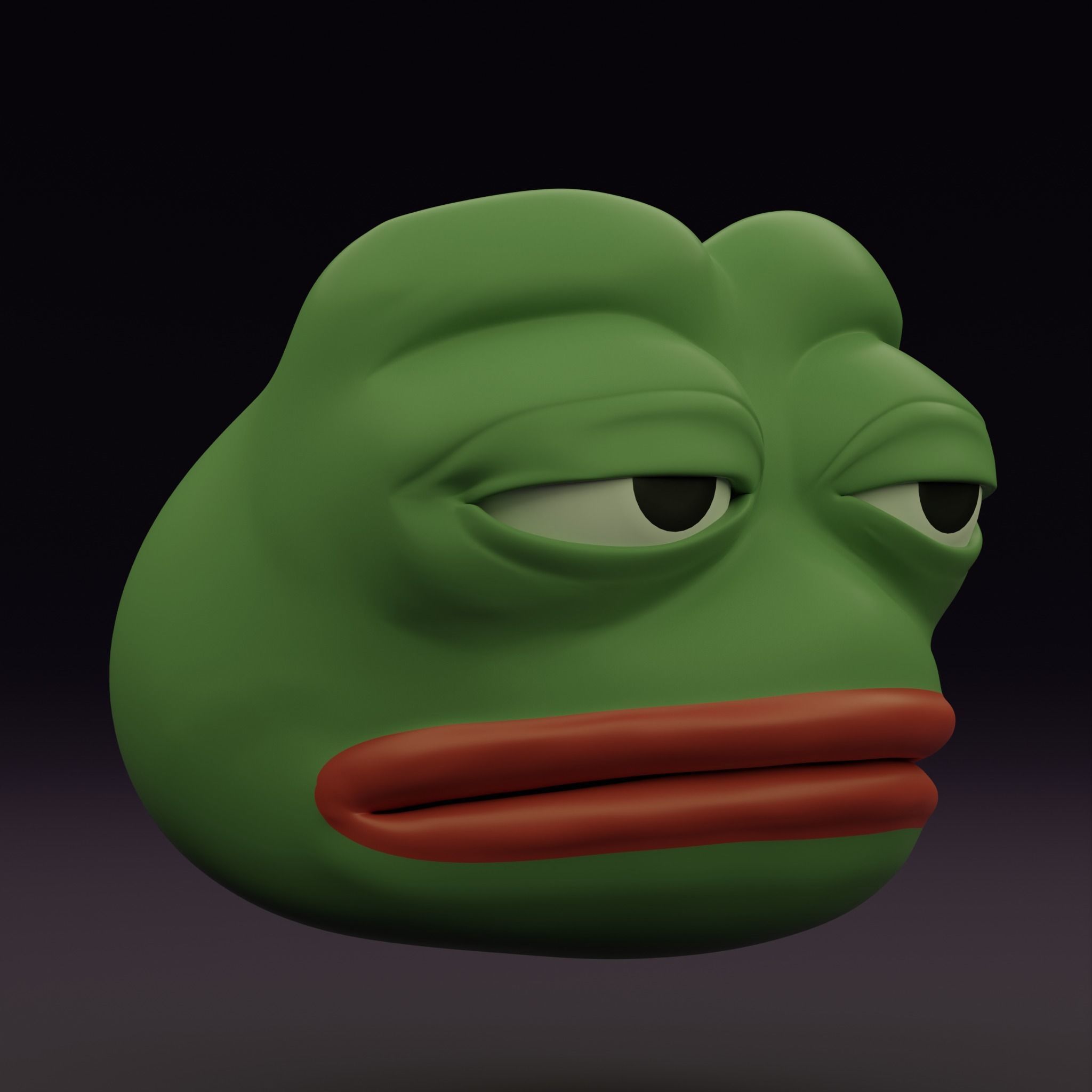 Pepe the Frog Eye Rig and 5 Shape Keys Expressions Bundle Low-poly 3D model_12