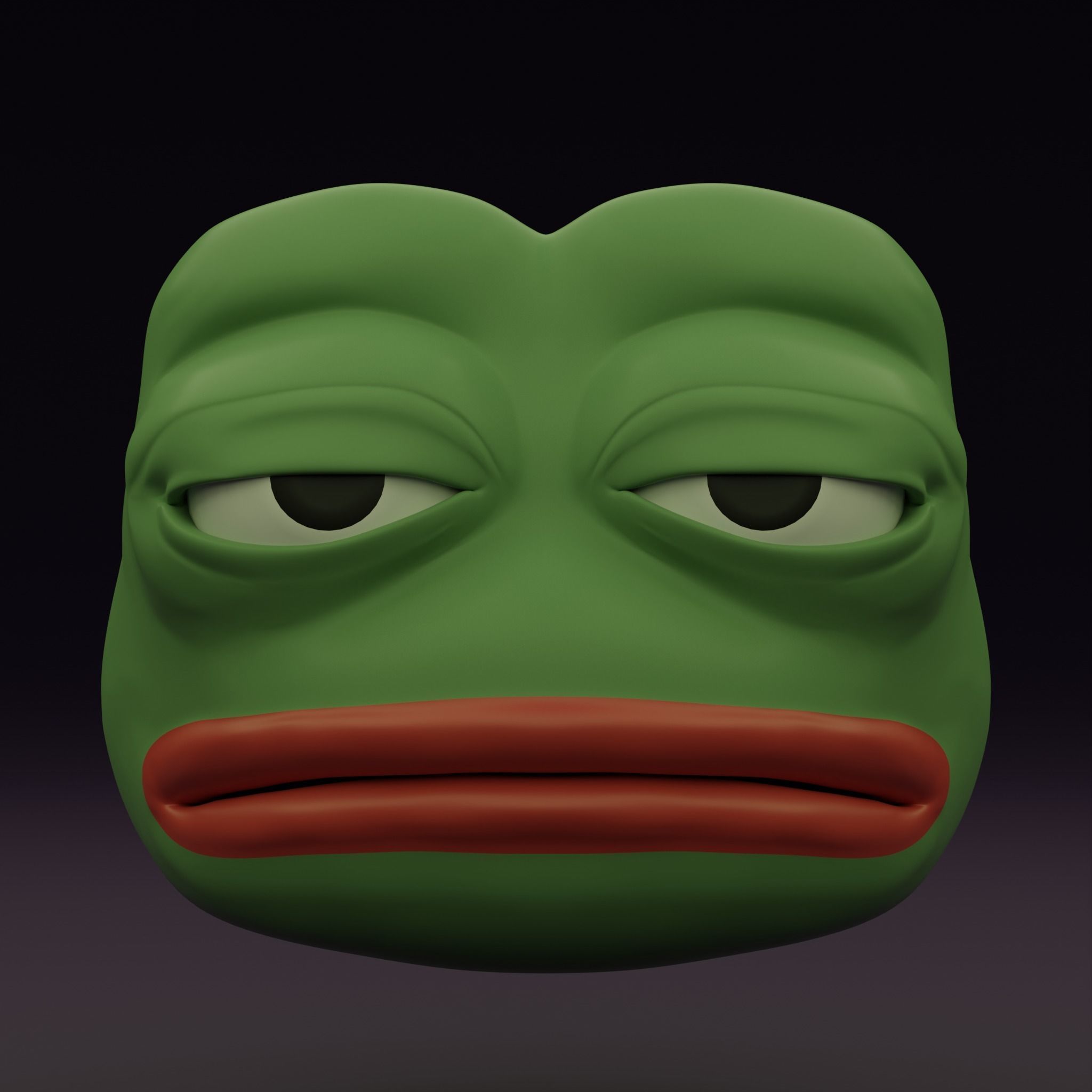 Pepe the Frog Eye Rig and 5 Shape Keys Expressions Bundle Low-poly 3D model_11