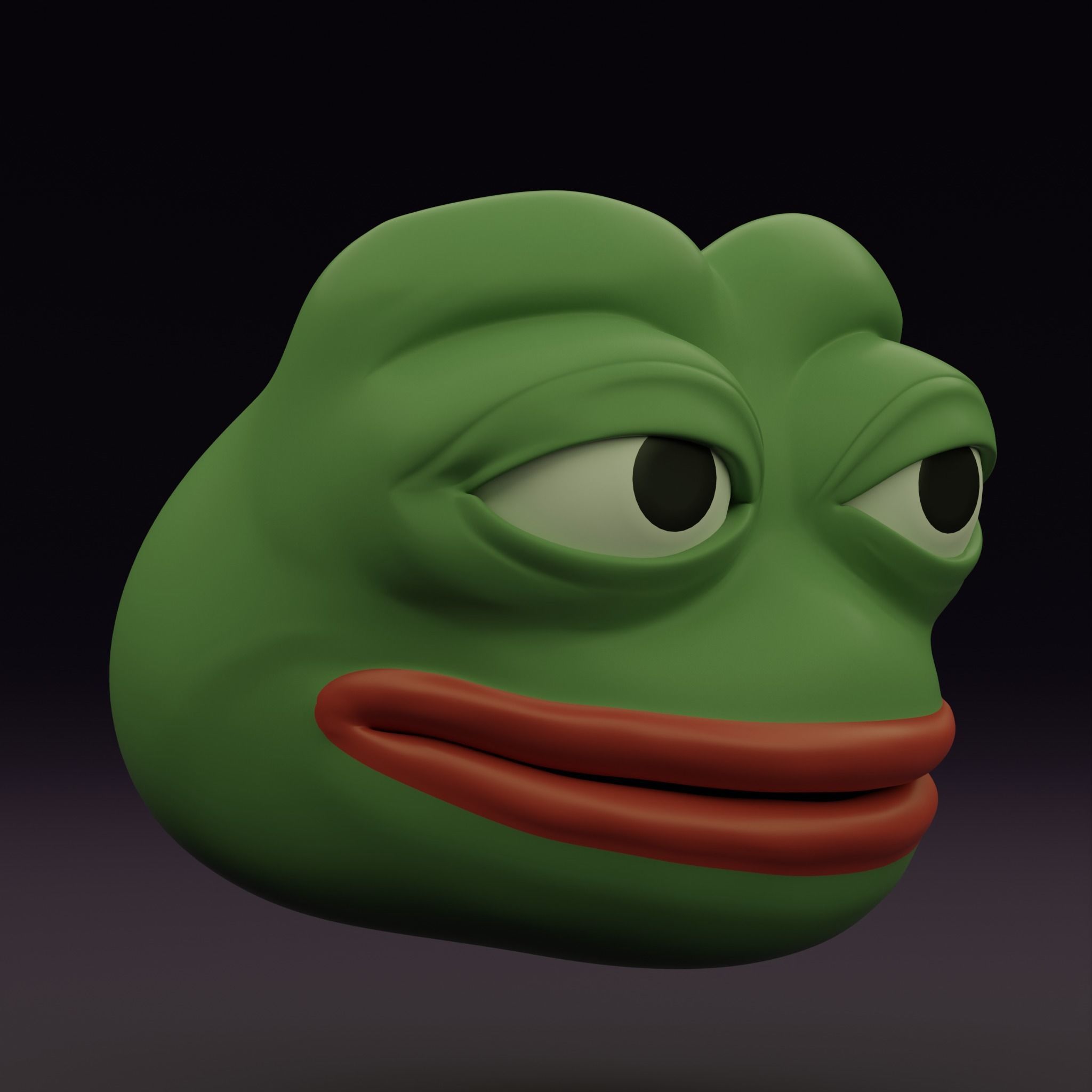 Pepe the Frog Eye Rig and 5 Shape Keys Expressions Bundle Low-poly 3D model_8