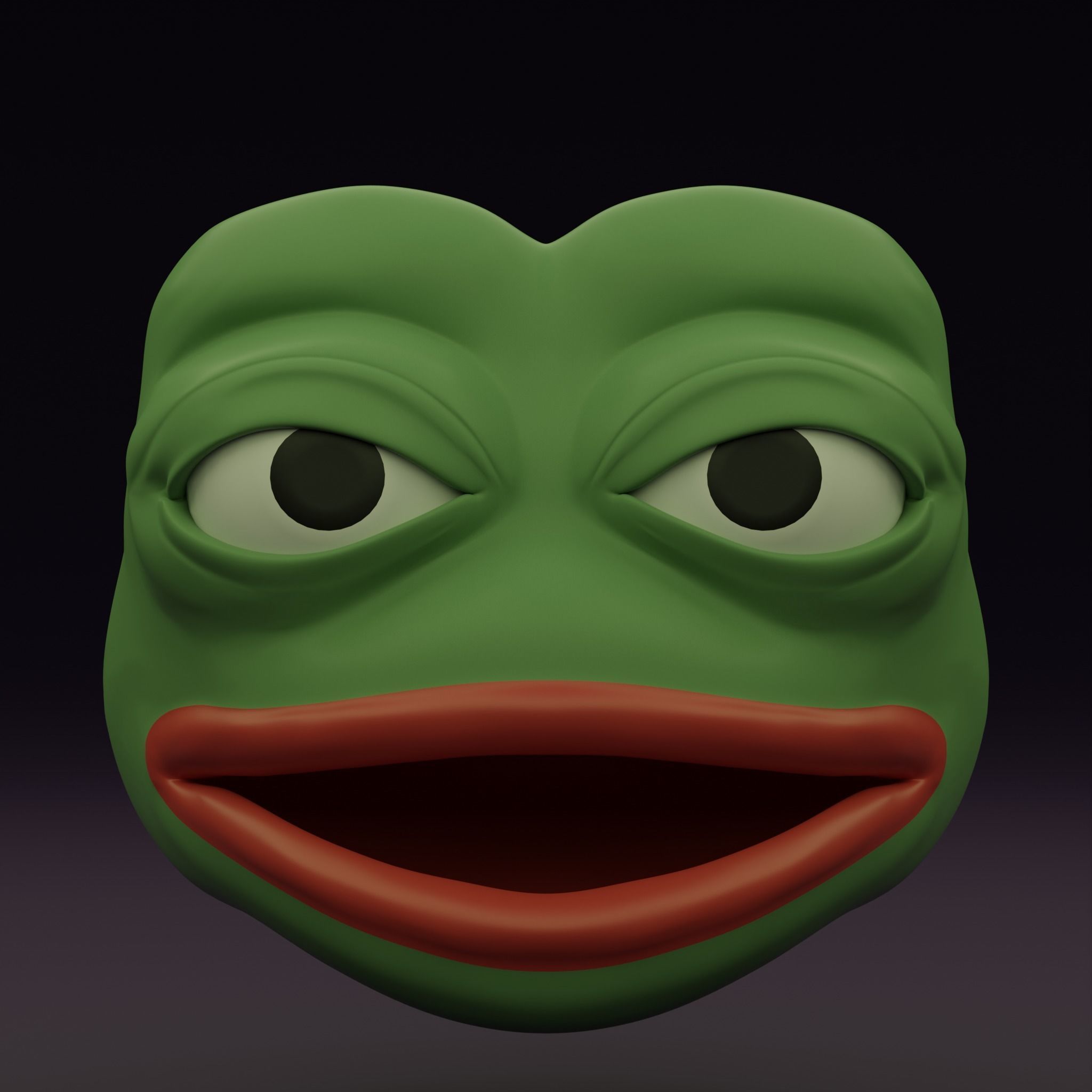 Pepe the Frog Eye Rig and 5 Shape Keys Expressions Bundle Low-poly 3D model_19