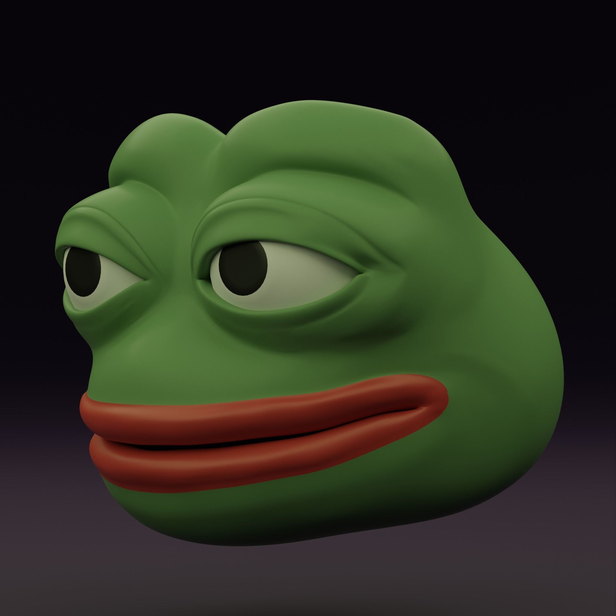 Pepe the Frog Eye Rig and 5 Shape Keys Expressions Bundle Low-poly 3D model_9
