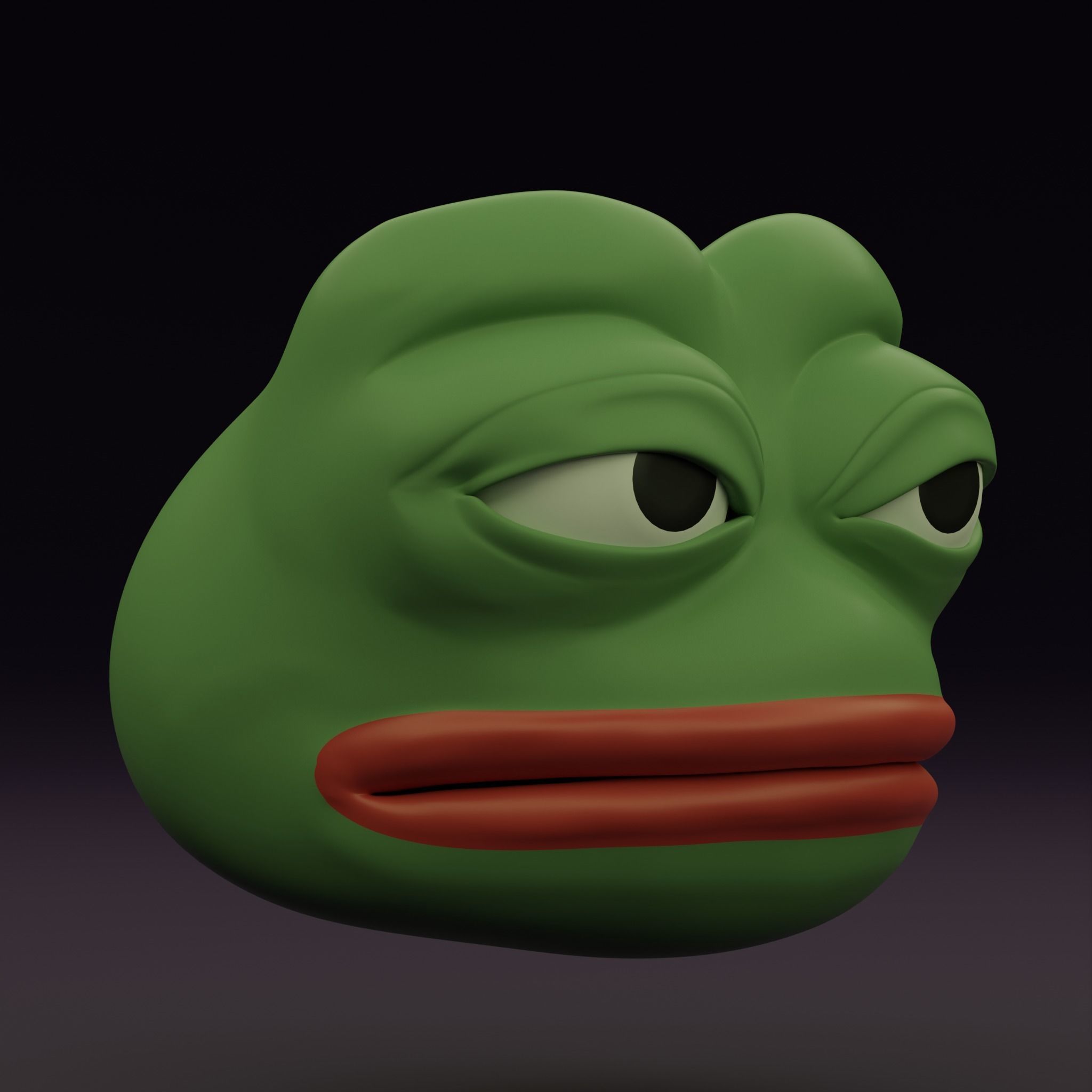 Pepe the Frog Eye Rig and 5 Shape Keys Expressions Bundle Low-poly 3D model_23