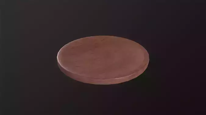 Tray plate wooden round tableware 3D Model