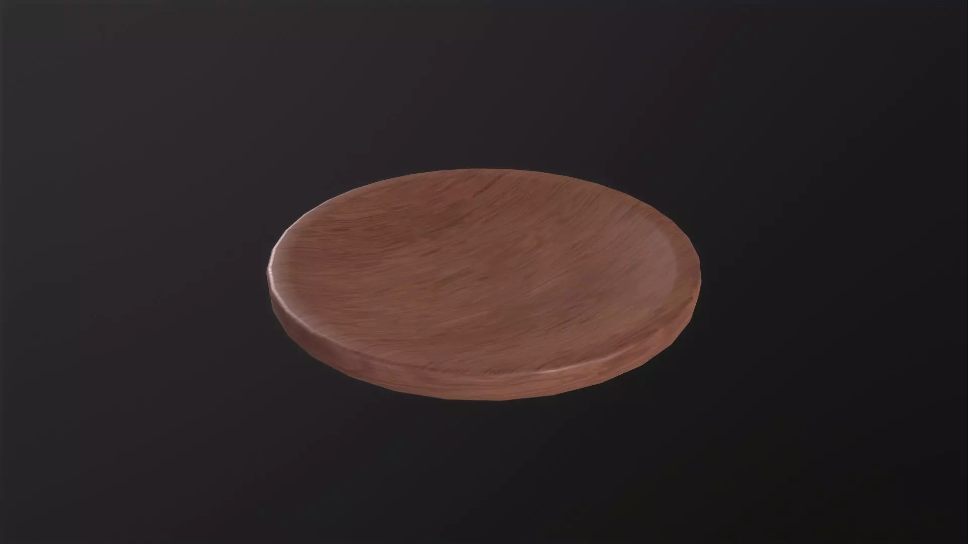 Tray plate wooden round tableware 3D Model Low-poly 3D model_0