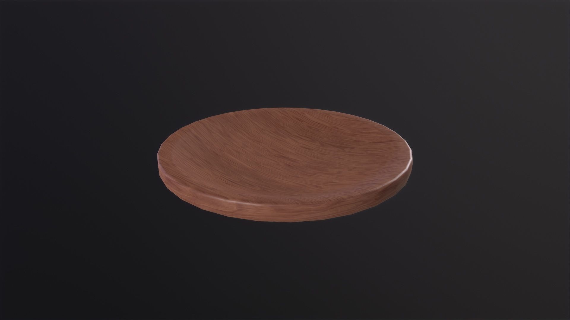 Tray plate wooden round tableware 3D Model Low-poly 3D model_2