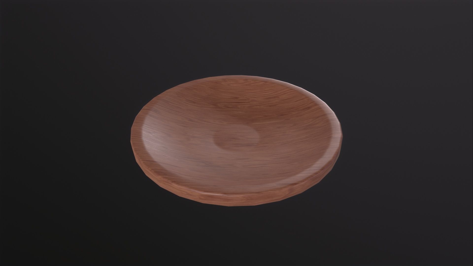 Tray plate wooden round tableware 3D Model Low-poly 3D model_3