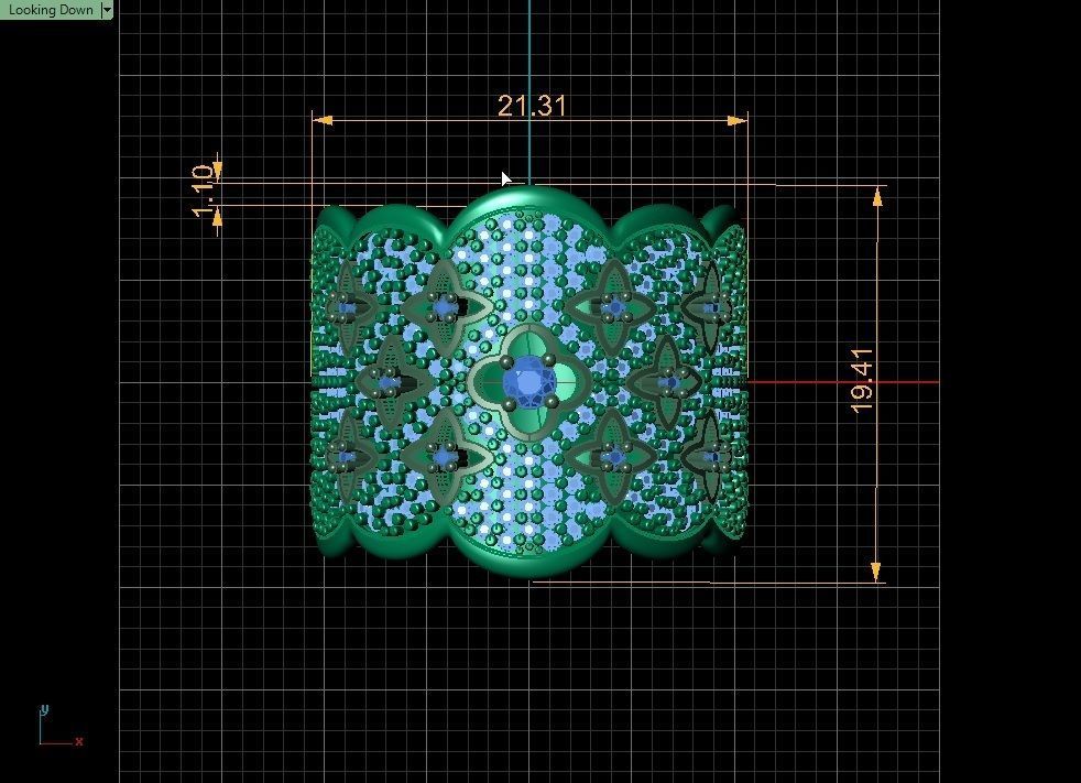 LV RING GEM 3D print model_12