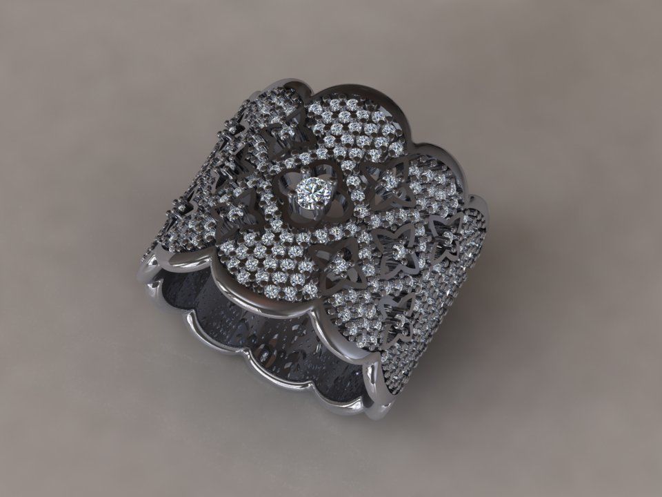 LV RING GEM 3D print model_7