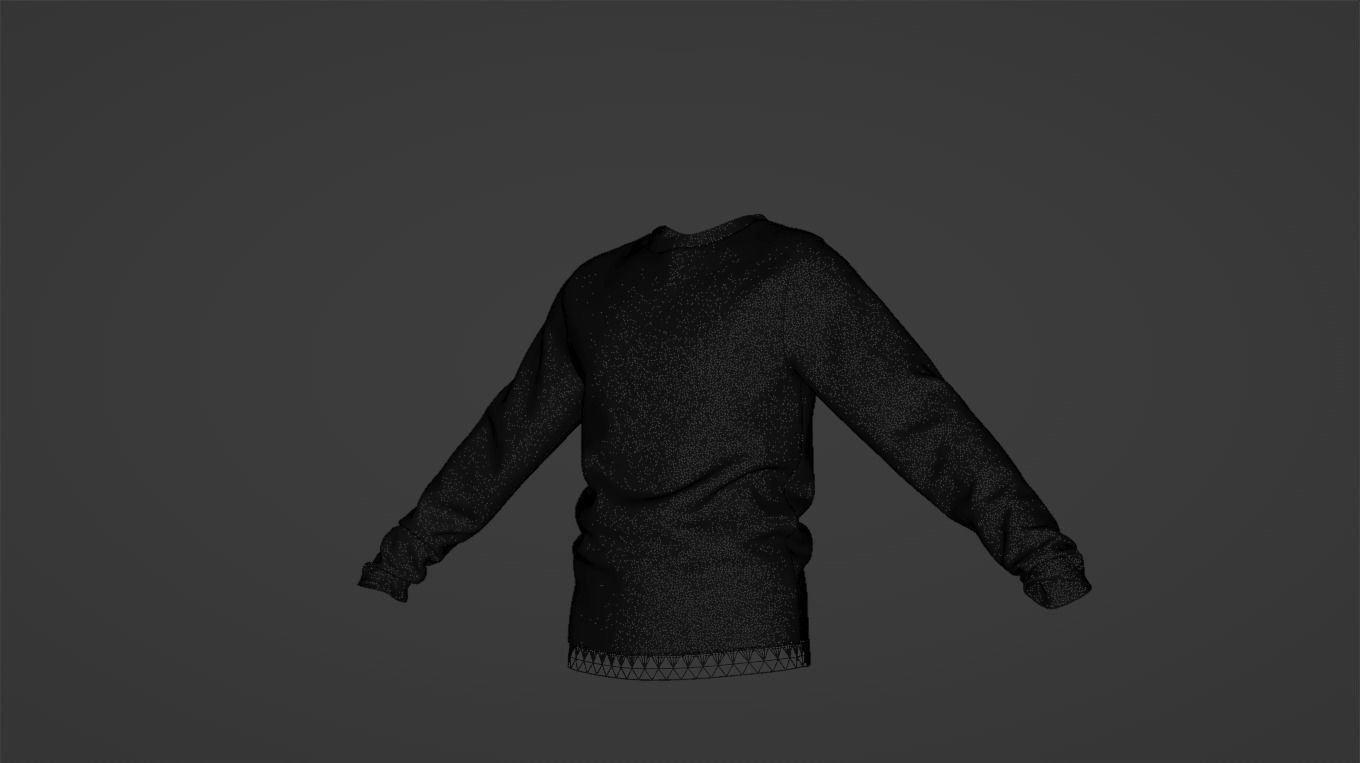 Black Sweatshirt 3D model_8