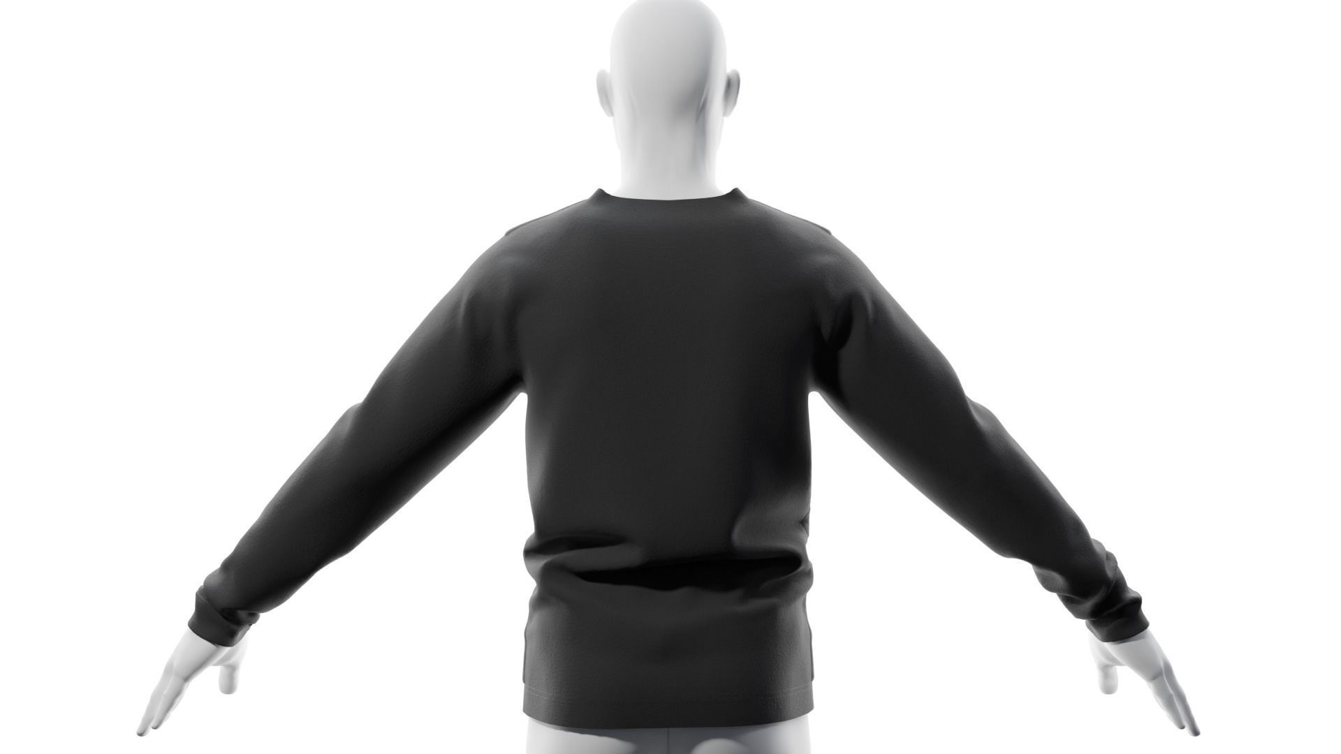 Black Sweatshirt 3D model_12