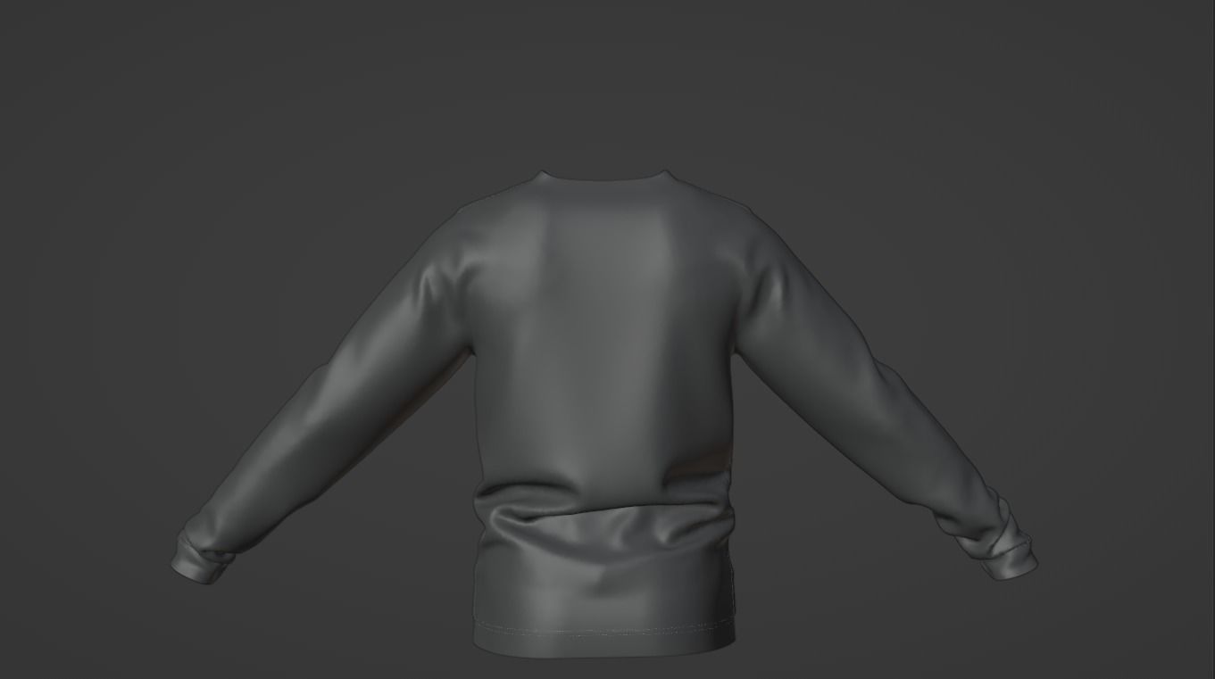 Black Sweatshirt 3D model_13