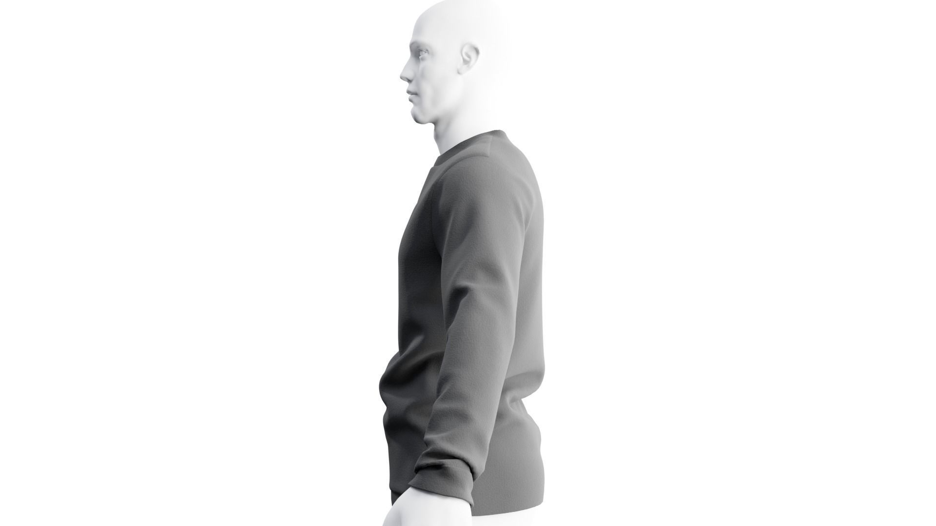 Black Sweatshirt 3D model_9