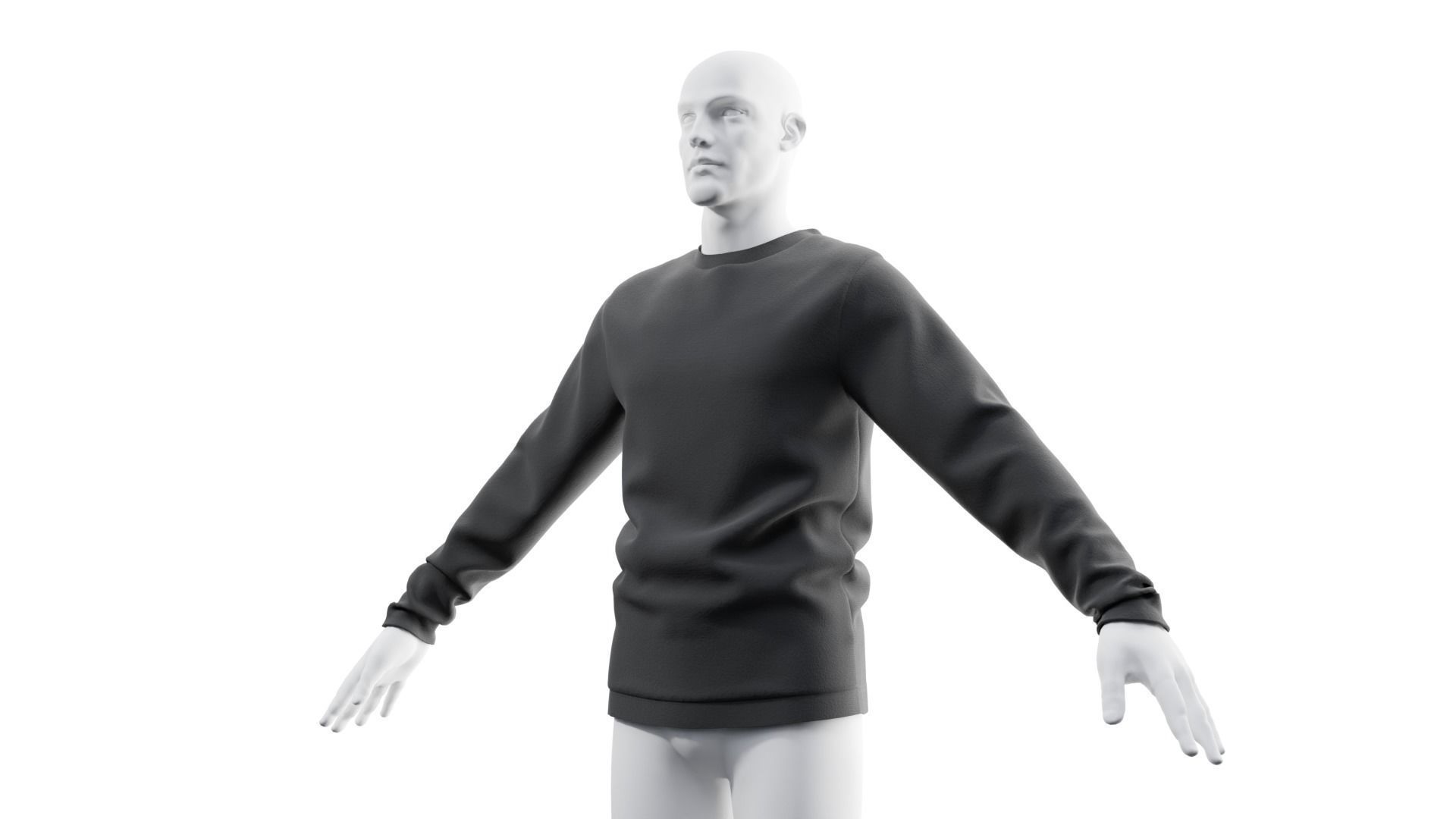 Black Sweatshirt 3D model_6