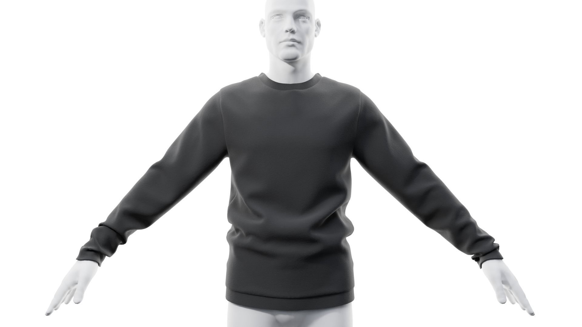 Black Sweatshirt 3D model_2