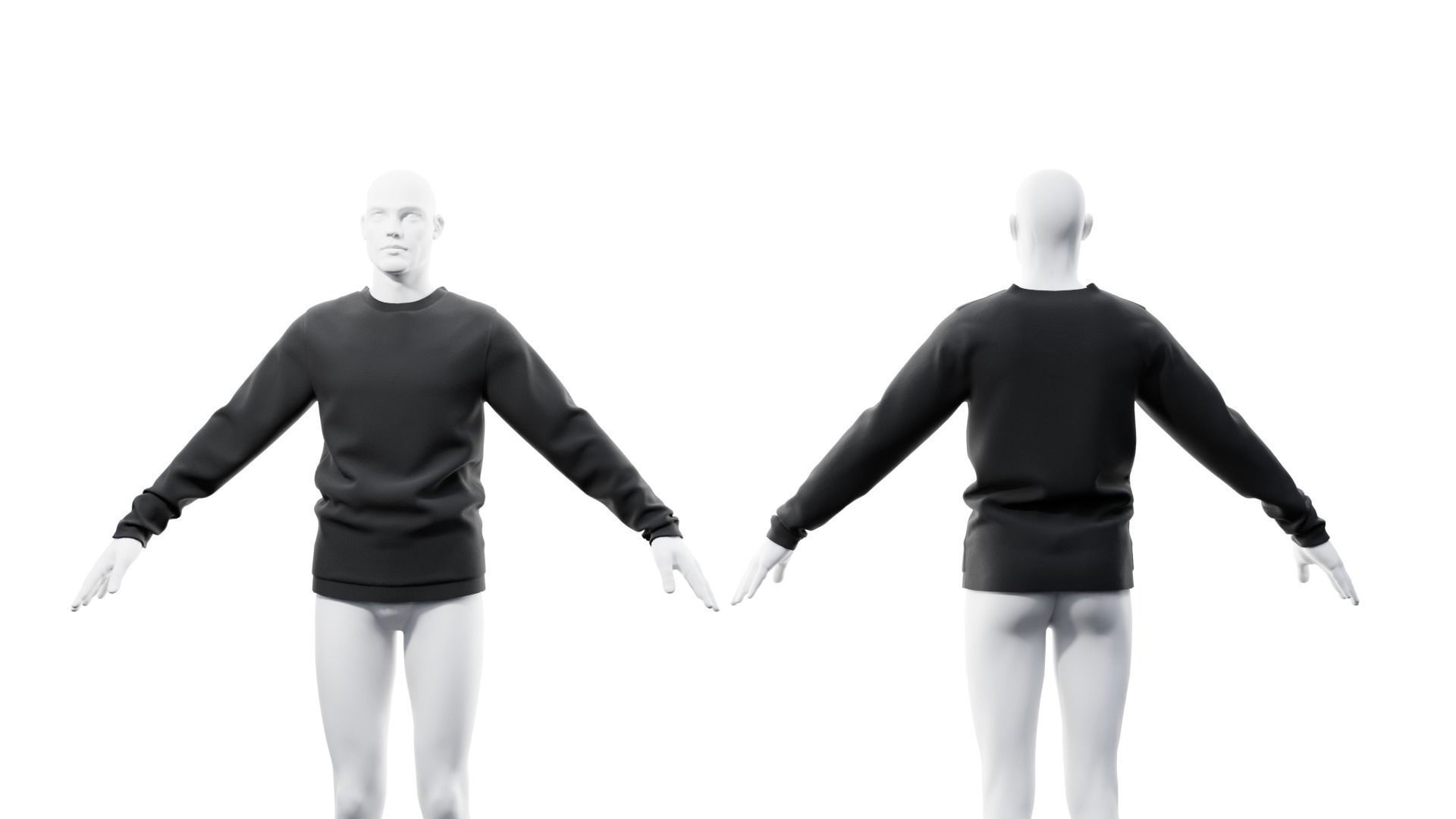 Black Sweatshirt 3D model_1