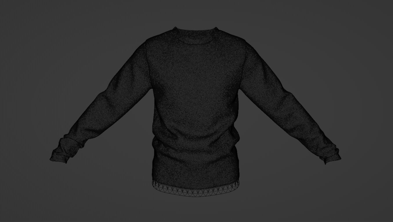 Black Sweatshirt 3D model_5