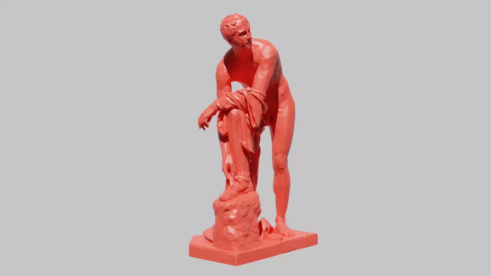 Hermes statue 3D model Low poly ancient sculpture 3D print model