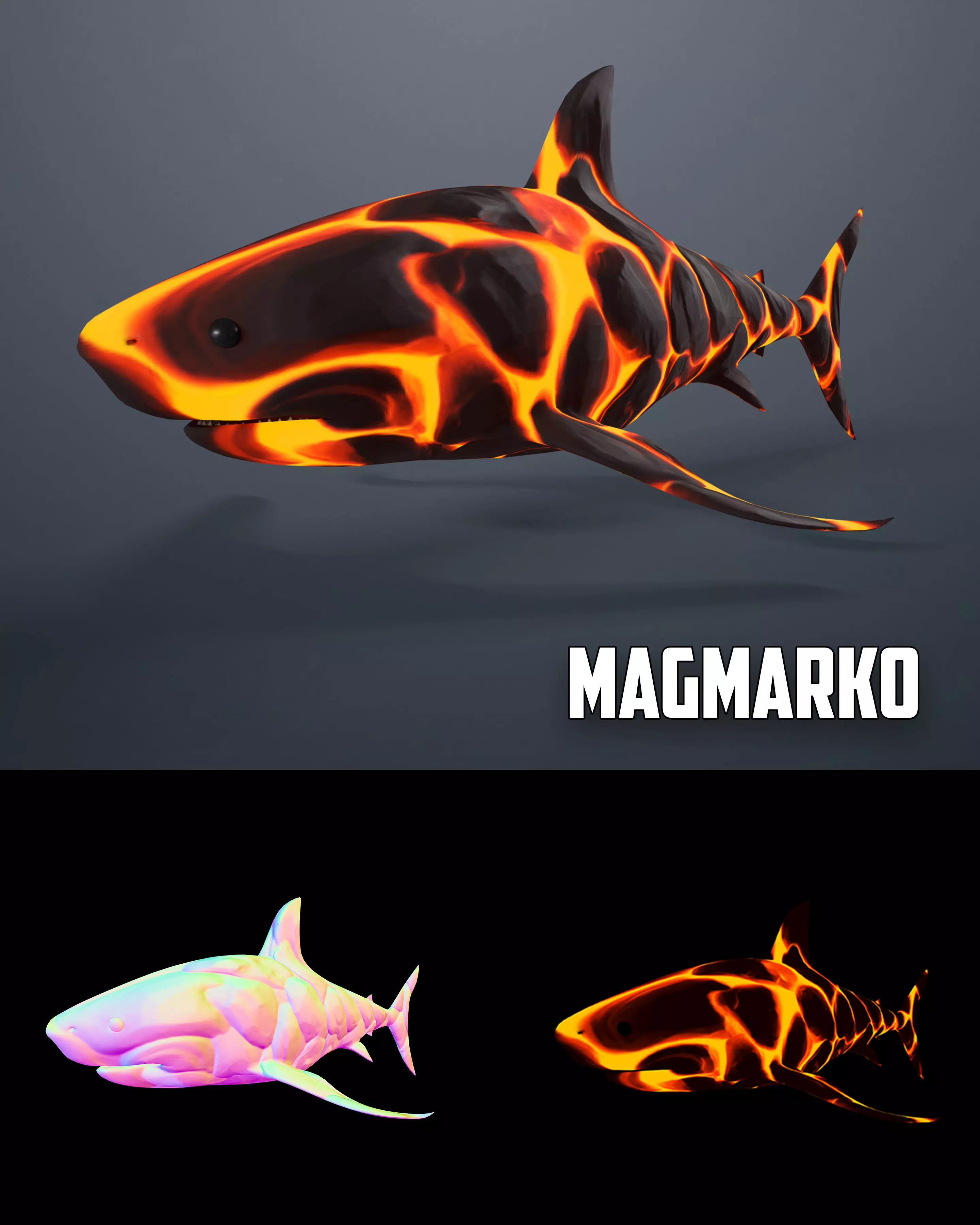 Shark Low-poly 3D model_0