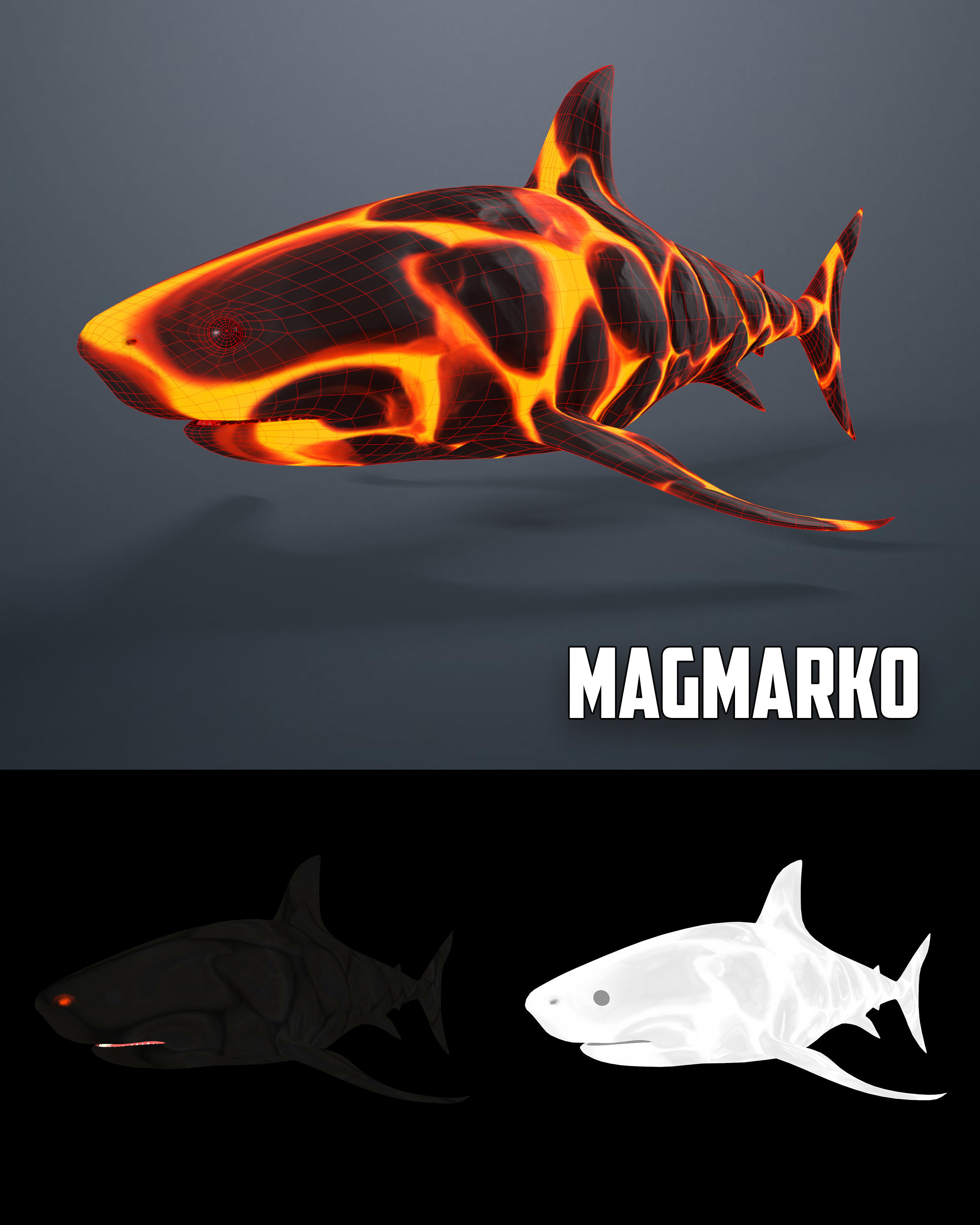 Shark Low-poly 3D model_2