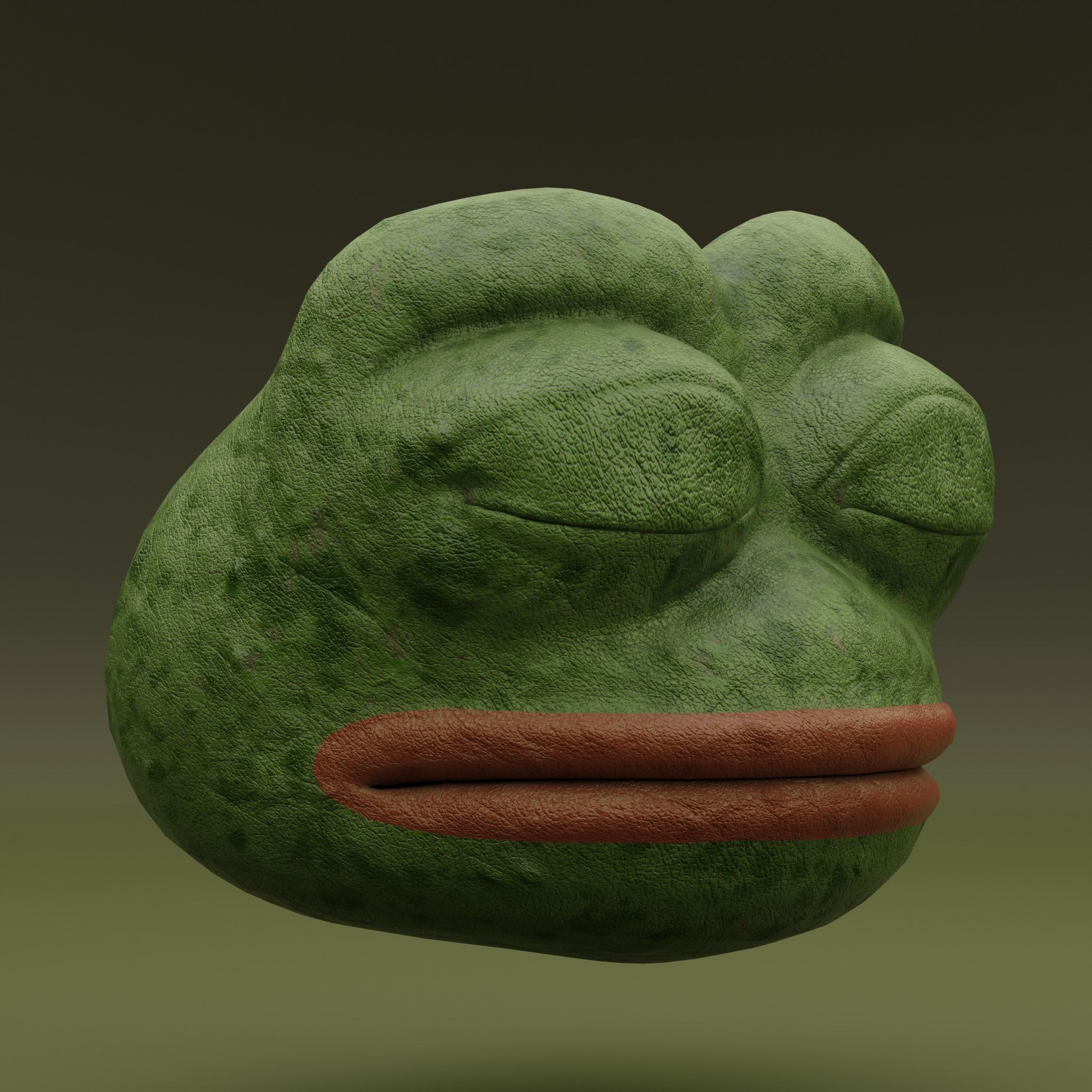 3D model Pepe the Frog Realistic and Cell Shaded - Eye Rig and Shape ...