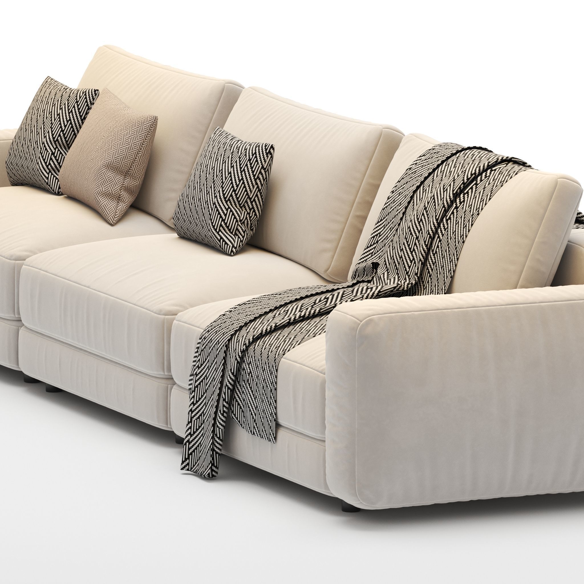 Edward modular sofa 3D model_1