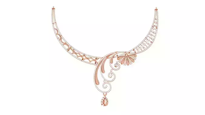 High Jewelry Italian Diamond Necklace 3dm stl obj gltf glb 3D print model