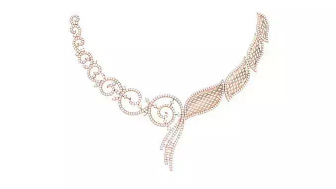 High Jewelry Italian Diamond Necklace 3dm stl obj gltf glb 3D print model