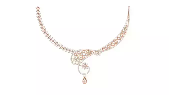 High Jewelry Italian Diamond Necklace 3dm stl obj gltf glb