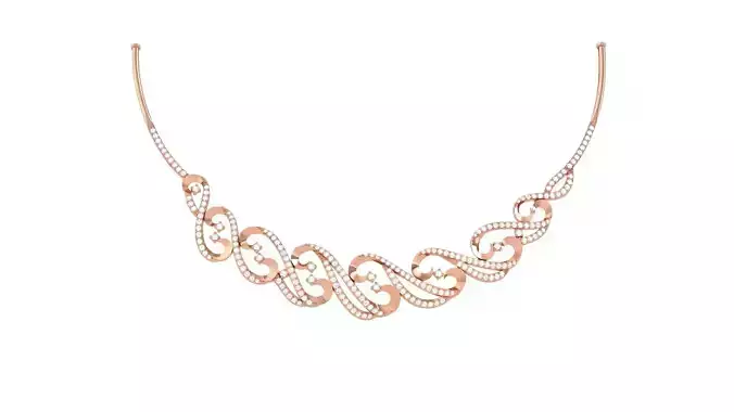 High Jewelry Italian Diamond Necklace 3dm stl obj gltf glb