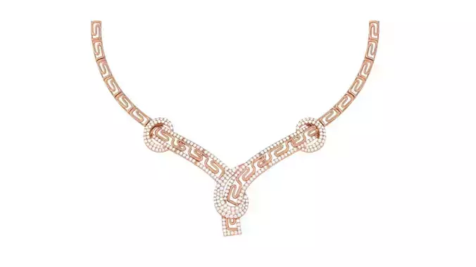 High Jewelry Italian Diamond Necklace 3dm stl obj gltf glb 3D print model