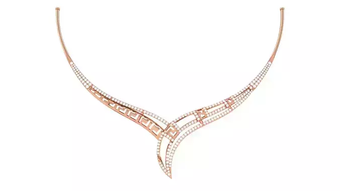 High Jewelry Italian Diamond Necklace 3dm stl obj gltf glb 3D print model