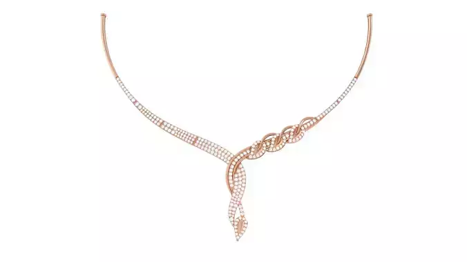 High Jewelry Italian Diamond Necklace 3dm stl obj gltf glb 3D print model