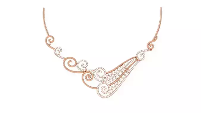 High Jewelry Italian Diamond Necklace 3dm stl obj gltf glb 3D print model