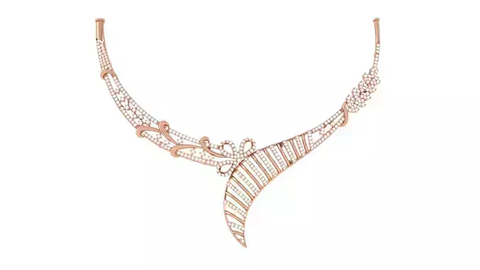 High Jewelry Italian Diamond Necklace 3dm stl obj gltf glb 3D print model