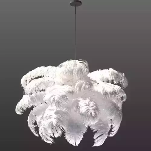 White Chandelier Feather Pendant Light