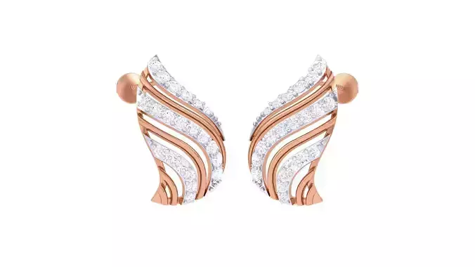 Women studs Earrings 3dm stl 3mf obj glb gltf mtl render detail