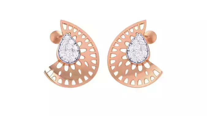 Women studs Earrings 3dm stl 3mf obj glb gltf mtl render detail