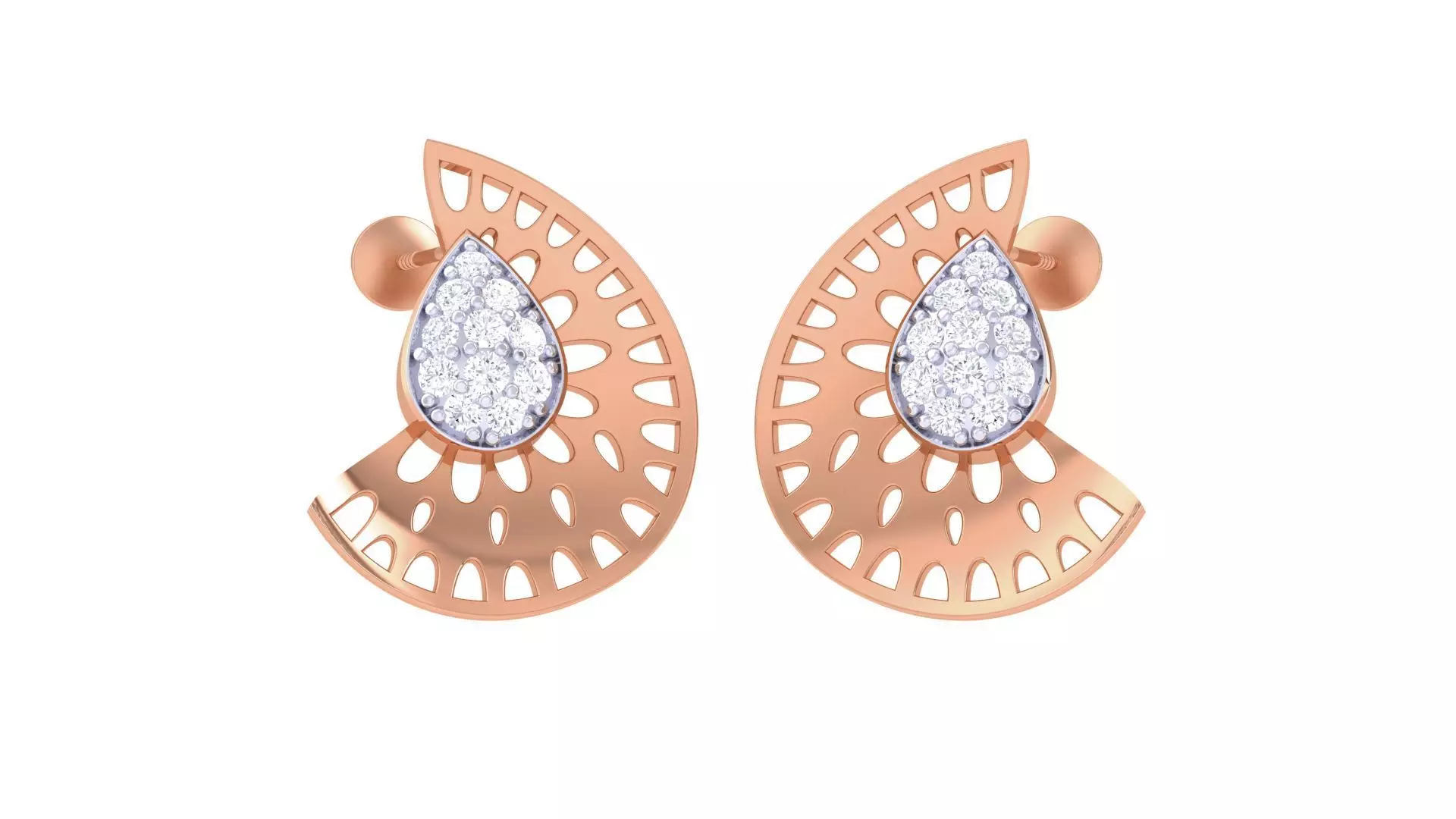 Women studs Earrings 3dm stl 3mf obj glb gltf mtl render detail 3D print model