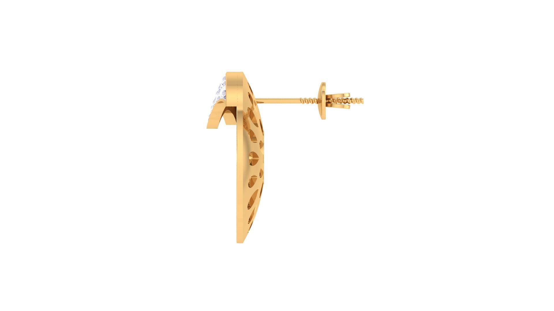 Women studs Earrings 3dm stl 3mf obj glb gltf mtl render detail 3D print model_9