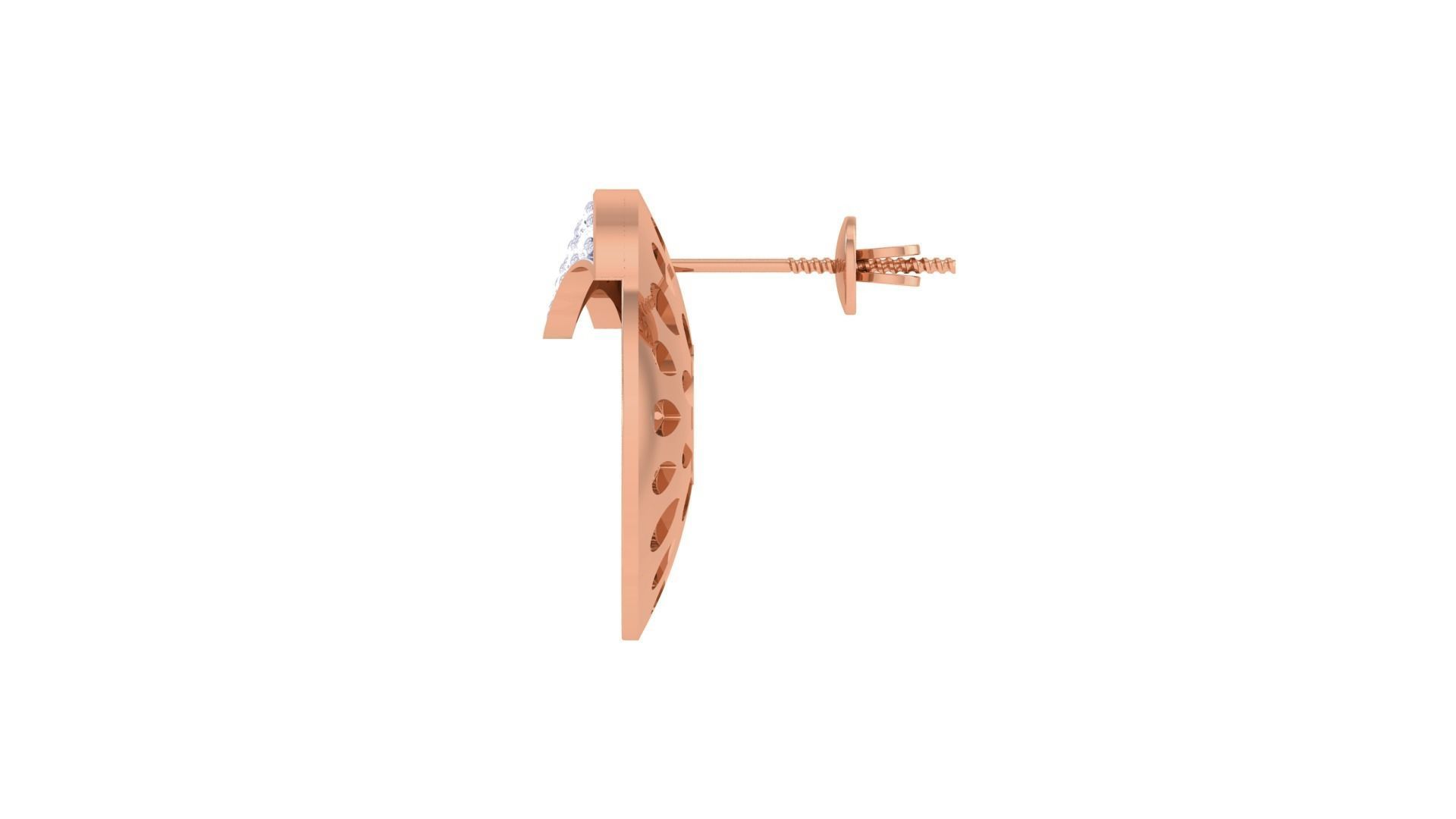 Women studs Earrings 3dm stl 3mf obj glb gltf mtl render detail 3D print model_8