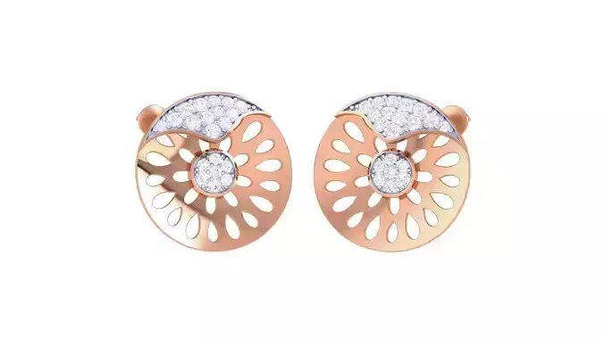 Women studs Earrings 3dm stl 3mf obj glb gltf mtl render detail