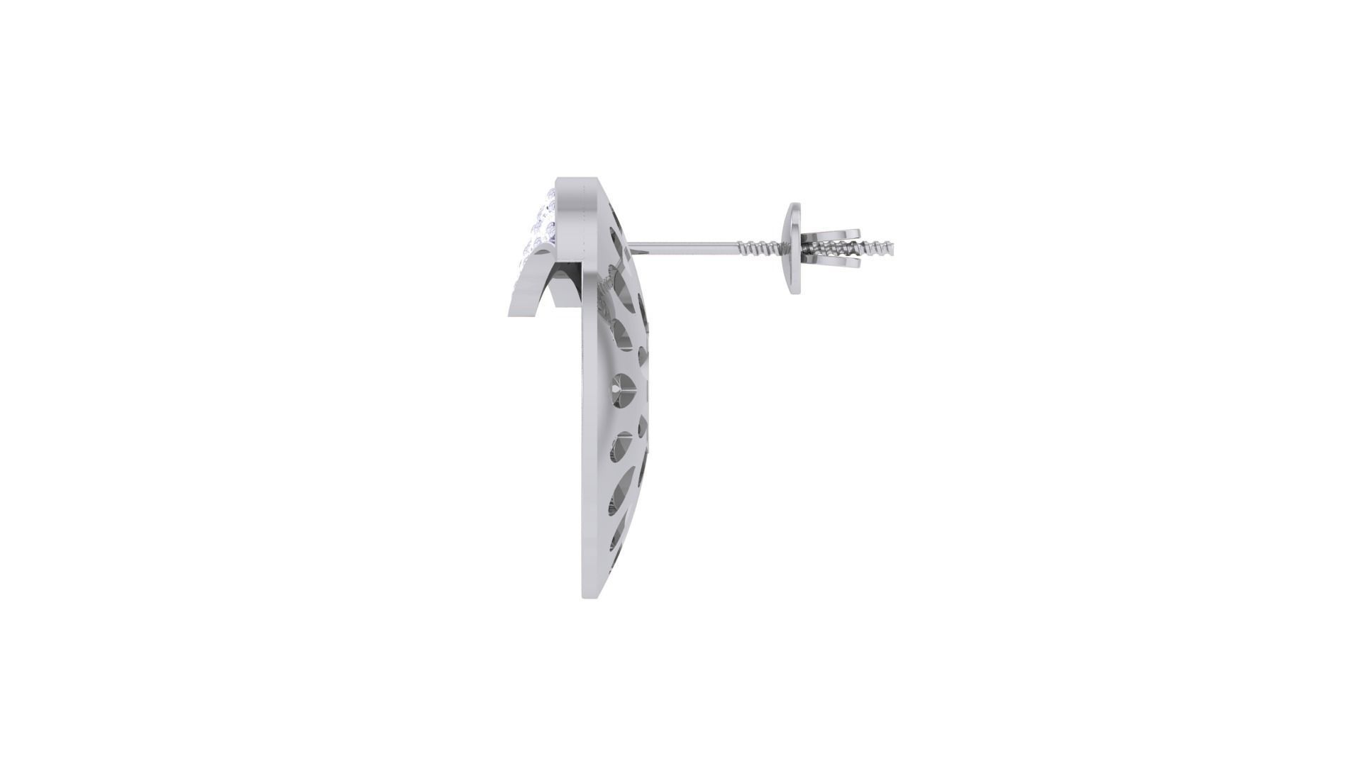 Women studs Earrings 3dm stl 3mf obj glb gltf mtl render detail 3D print model_10