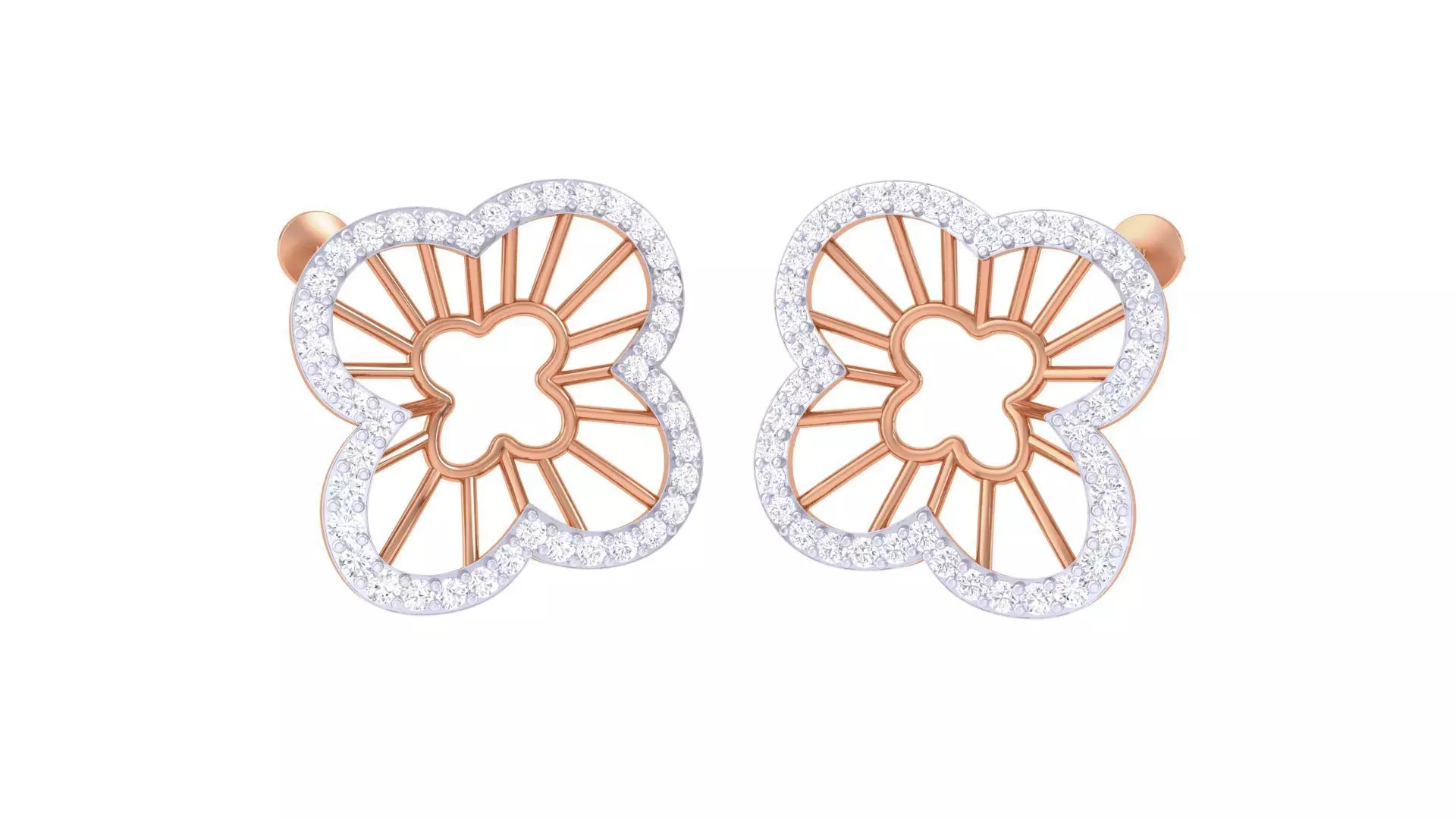 Flower Women studs Earrings 3dm stl 3mf obj glb gltf mtl render 3D print model